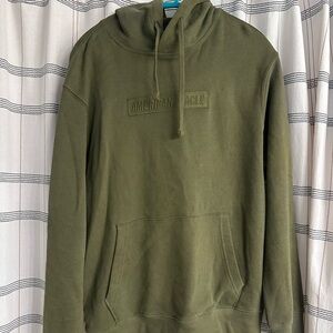 American Eagle Olive Green Embroidered Logo Hoodie - Medium